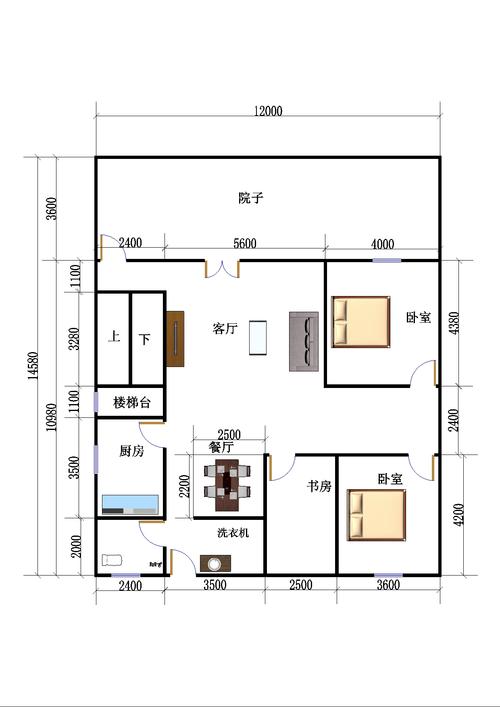 自建房12米*14.6米,平面设计图,请大家指点
